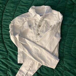 White distressed Jean jacket
